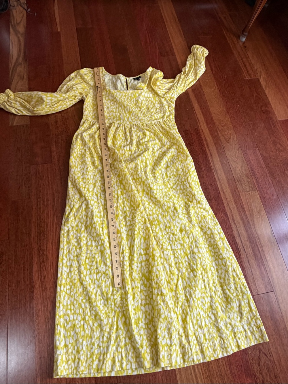 Who What Wear Yellow Square-Neck Puff-Sleeve Maxi Dress - Picture 6 of 8